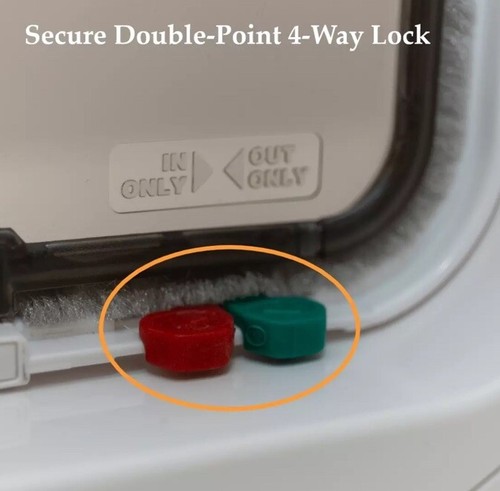 Dog Mate 4-Way Small Locking Dog Door with Magnetic Catch and Rigid Flap - White - Picture 8 of 17
