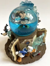 RARE Disney Lonesome Ghost Snow Globe Grim Grinning Ghosts, Plays Music! READ