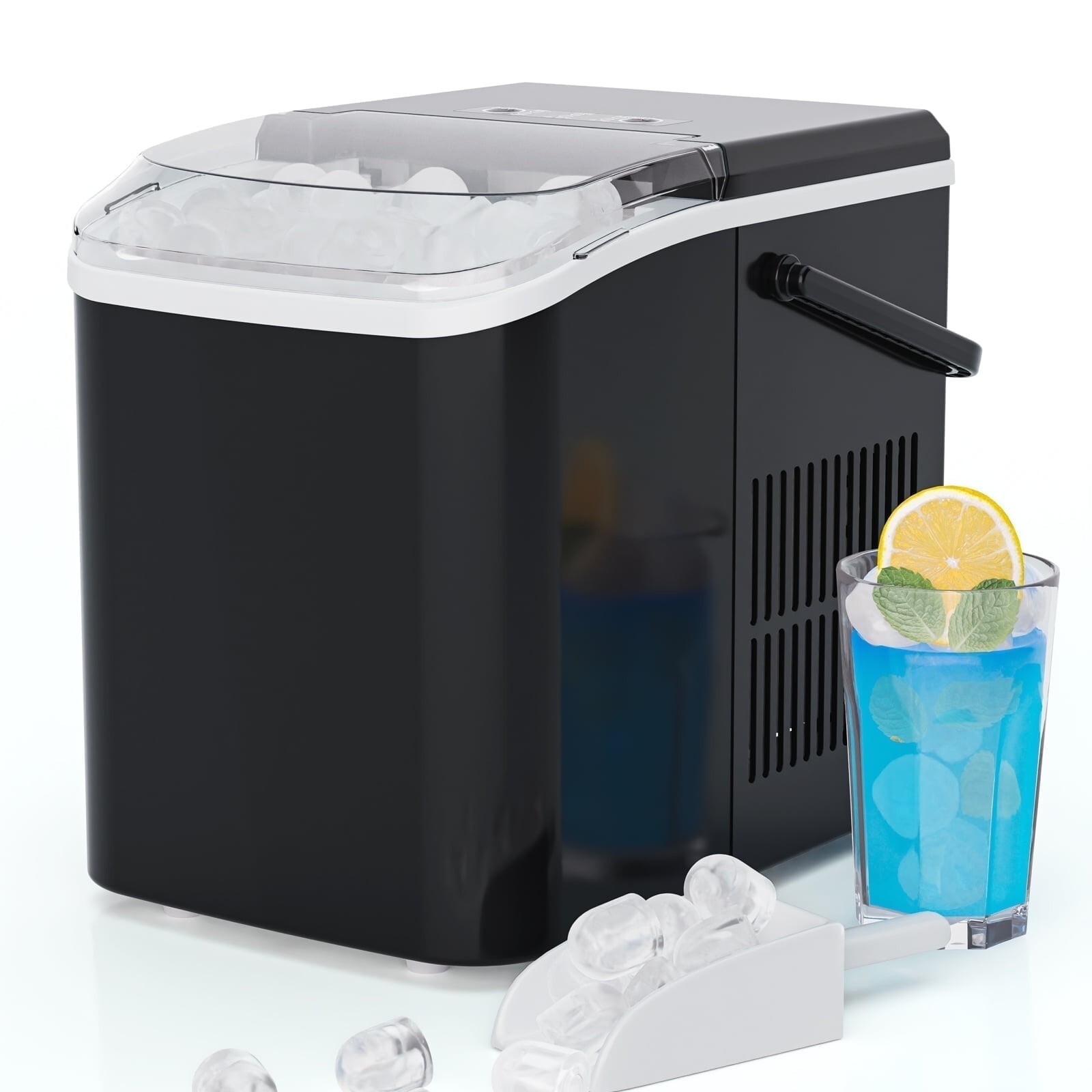 Portable Ice Maker Machine Self-Cleaning Compact Countertop Ice W/ Scoop Basket-image