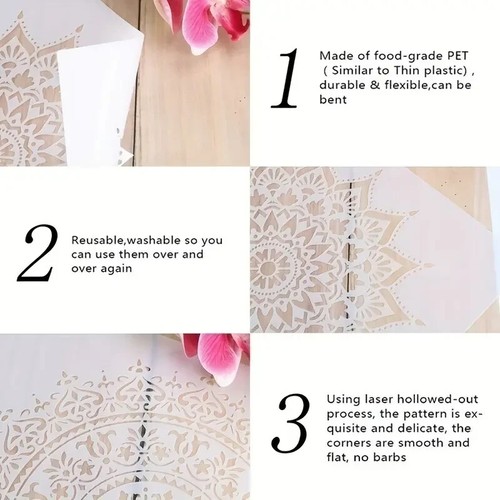 Mandala Stencil Large 28cm /11" Reusable Mandala Craft Template Arts & Crafts - Picture 4 of 4