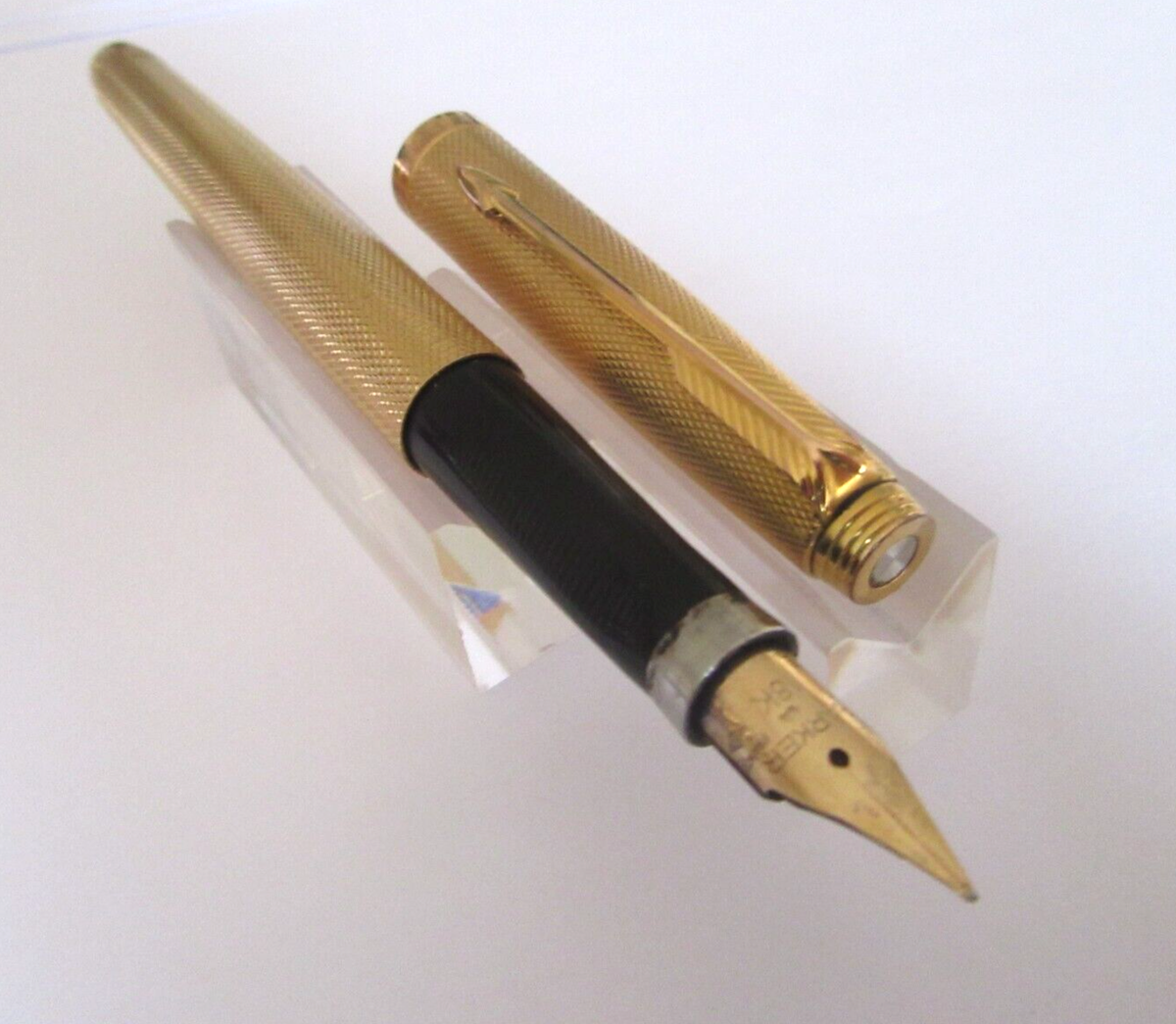 Stylo Plume Parker 35 Grains D'Orge Vintage - Plaque Argent, Plume Or 18K, Excellent état
