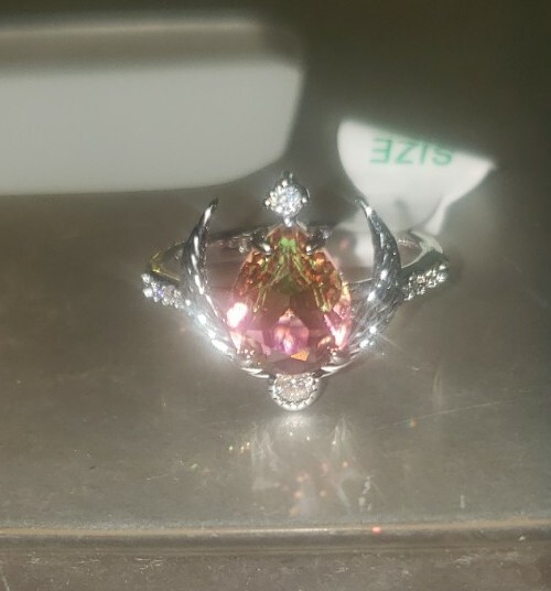 Ring Bomb Party RBP2656 Wings of the Pharaoh Watermelon Tourmaline Ring Size 8-image