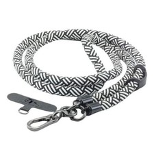 Cell Phone Lanyard Crossbody Rope Around the Neck Wrist Strap 47" Black/White