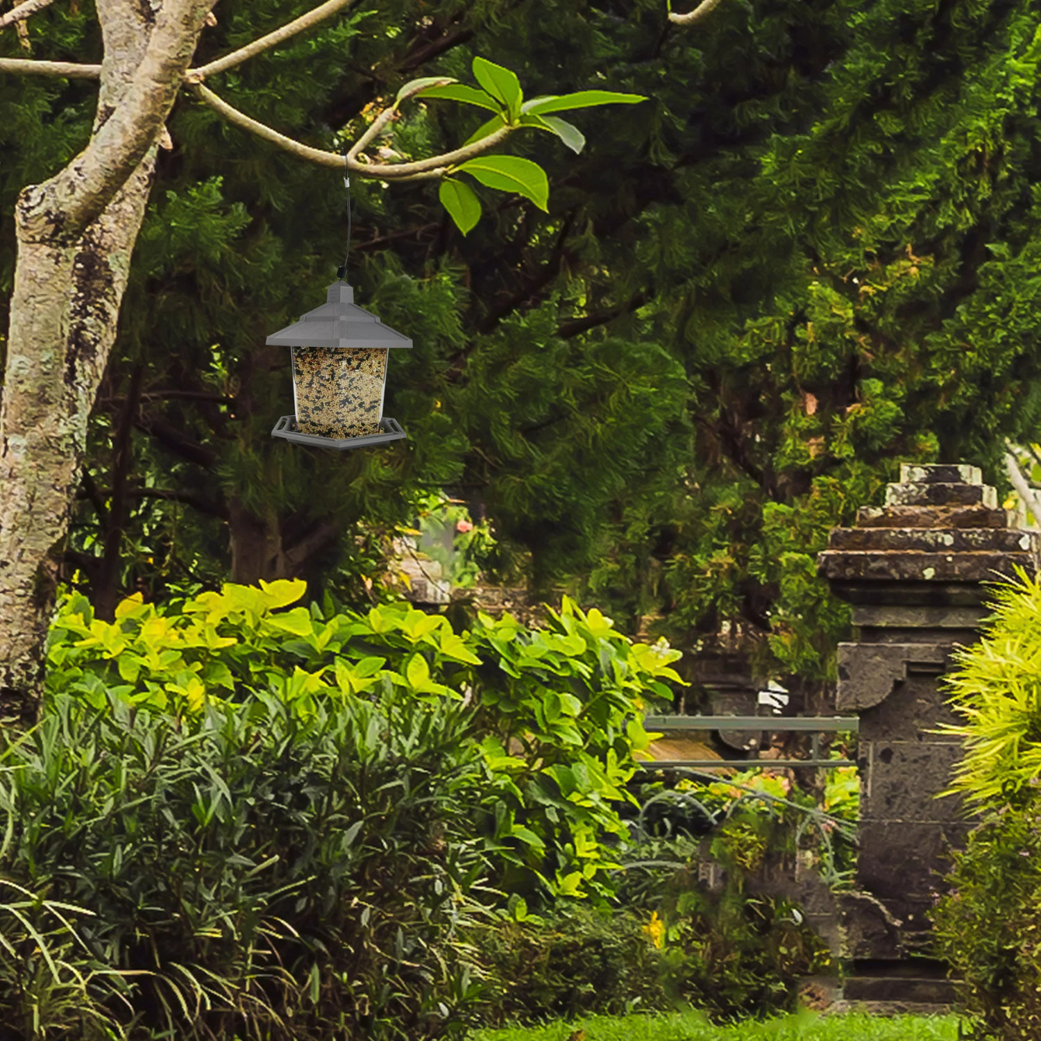 Pennington Earth Smart, Gray Plastic, Hopper Wild Bird Feeder, 2.5 lb