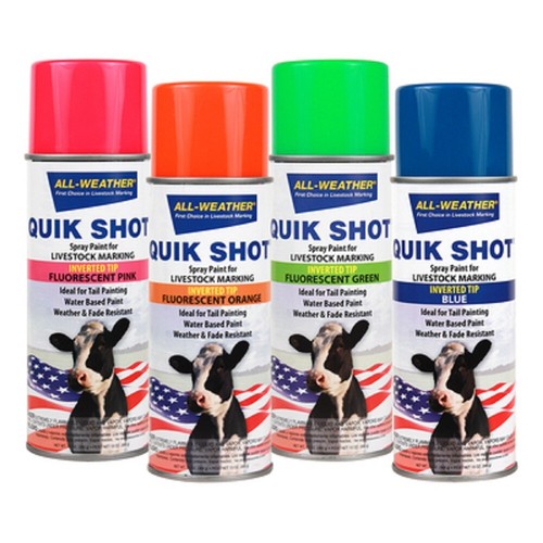 All Weather QUIK SHOT 13 oz. Spray Paint for Livestock Marking no fade
