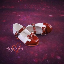 1/4 1/3 BJD Doll Princess Shoes Spliced PU Leather Shoes Low Heel Buckle Bow