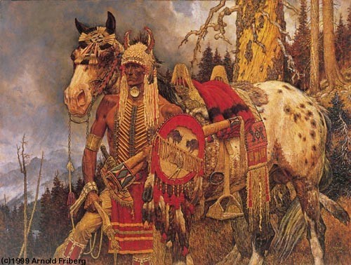 Arnold Friberg WHEN THE LAND WAS HIS art print, Native American