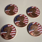Lot of 5- 1 oz .999 Fine Copper Rounds-Walking Liberty Colorized w/Eagle Reverse