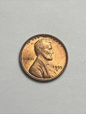 1955-D Denver Lincoln Wheat Cent Penny, US 1c Copper Type Coin RB UNC BU