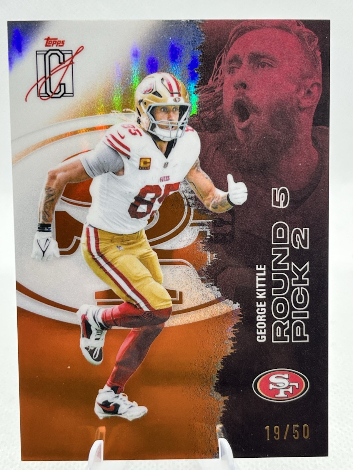 2025 Topps Signature Class Football #53 George Kittle Orange Parallel /50 49ers
