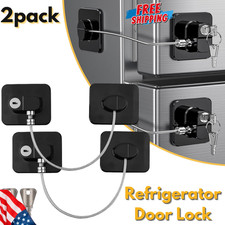 2 Pack Refrigerator Door Lock with keys Child Proof for Fridge Freezer, Cabinets