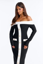 Allura Contrast Bandage Midi Dress-Fashion Nova|42325