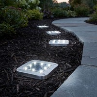 Stecklampe AußEnleuchte Solarlampe Bodenbeleuchtung Erdspieß Edelstahl Led 4X