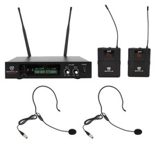 Rockville RWM81U Dual UHF Wireless Headset Guitar Microphone Random color