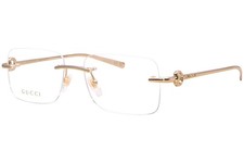 Gucci GG1703O 003 Eyeglasses Gold Rimless Style Rectangle Shape 55mm