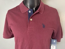U.S. Polo Assn Boys Polo Shirt XXL 18 Maroon Embroidered Logo New With Tags