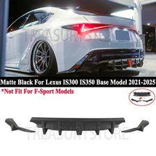 For Lexus IS300 IS350 2021-25 Matte Black Add On Rear Bumper Diffuser Kit W/ LED