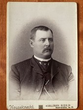 Stately Man With Mustache Cabinet Card Antique Photo Batavia NY New York
