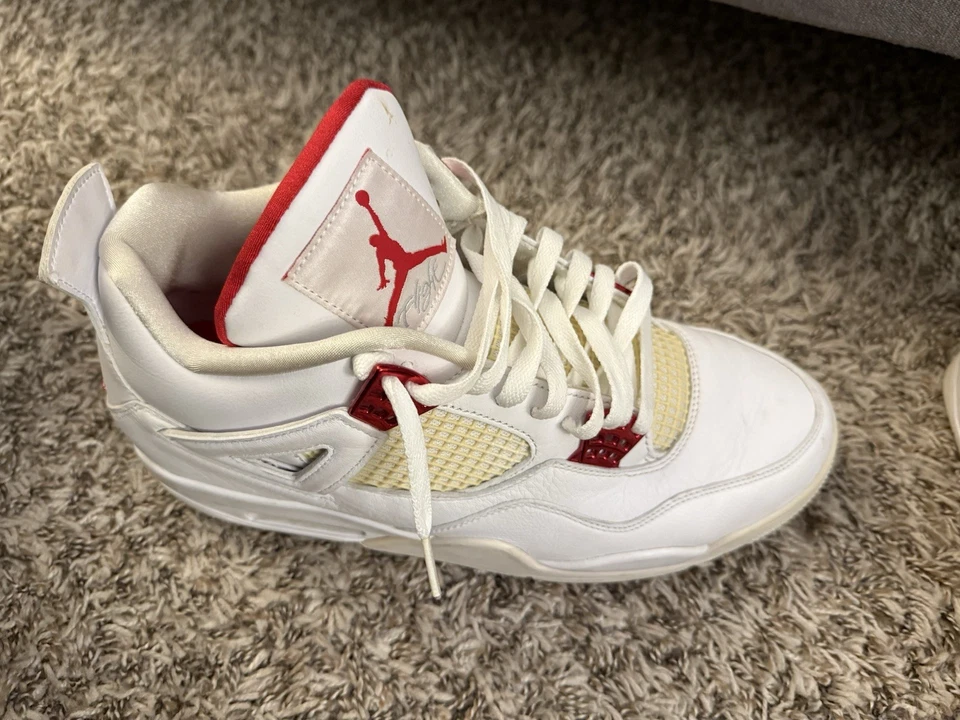 100% Authentic Metallic Red Jordan 4s Size 12.5 Men’s Pre Owned With Box - Image 4 of 4