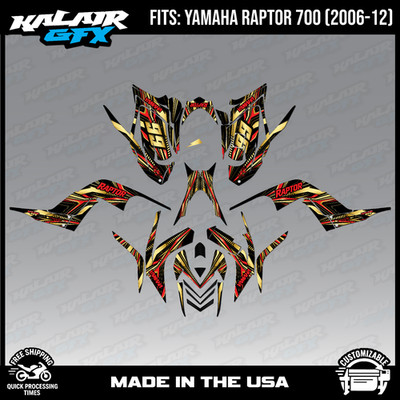 Graphics Kit for YAMAHA RAPTOR 700 (06-12) 16 MIL Prime Series - Red Shift