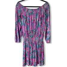 Lilly Pulitzer Women's Cyla Off-The-Shoulder Romper in the Seaweed Samba Sz. M