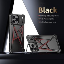 Lens Ring Stand Metal Case For iPhone 17 16 15 14 Pro Max