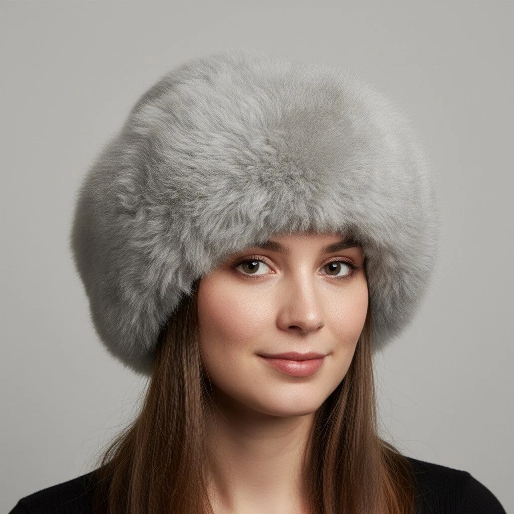 Peruvian Soul Gray Alpaca Fur Hat Genuine Handmade Timeless  display picture 2