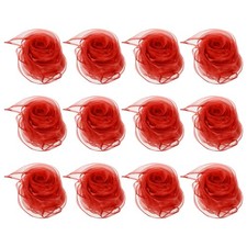 12Pcs Dance Scarves 18" x 18" Juggling Scarves for Play Magic Music, Red