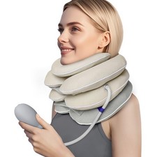 Neck Stretcher with Brace - Inflatable Cervical Traction Device for Neck Pain...