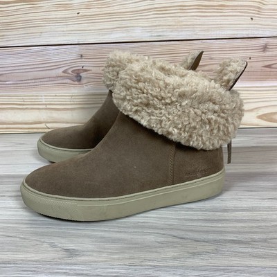 Cougar Devon Ankle Boots Womens 8 Tan Waterproof Suede Shearling Sneaker Boot
