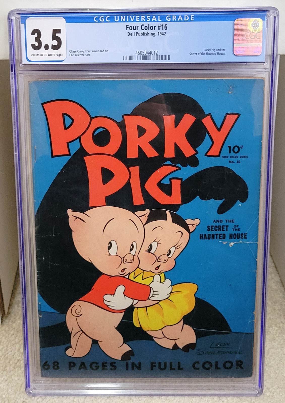 Four Color #16 (1942) CGC 3.5 - 1st Porky Pig in own title Dell Comics Key