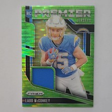 Panini 2024 Prizm Premier Jerseys Rookie Ladd McConkey Green Pulsar Chargers