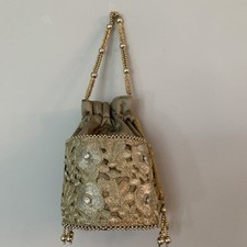 Potli Bags for Women Gold Evening Bag Clutch  Bride Purse with Drawstring