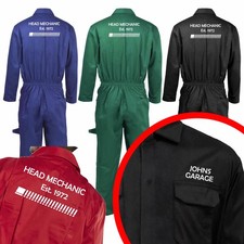 Personalised Head Mechanic, Car Garage Overalls Adults Boilersuit Garage Overall