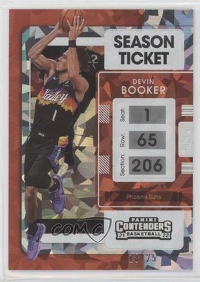 2021-22 Panini Contenders Cracked Ice Ticket 18/25 Devin Booker #9 t7j