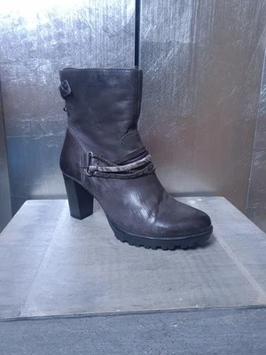 Edle MJUS Stieletten High Heels GR 40 dunkelgrau Leder Stiefel Absatz 2034 - Bild 1 von 4