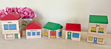 Vintage BRIO 33379 City Village Wooden Buildings Set Railway Trains Complete 