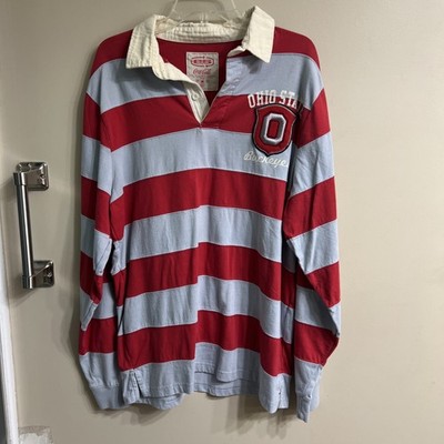 E5  COCA COLA  XL  RED  STRIPED  LIGHT RUGBY  POLO SHIRT   GOOD USED CONDITION