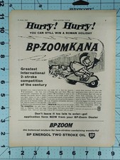 1960 BP Zoomkana Rome Olympics Scooter BP Energol Two Stroke Oil Print Ad Vtg