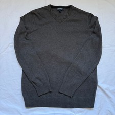 Vintage Cherokee Brand 100 Cotton V Neck Sweater, M, Grey, EUC