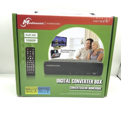 Mediasonic HomeWorx HW130STB Digital Converter Box 1080p ATSC NO Remote