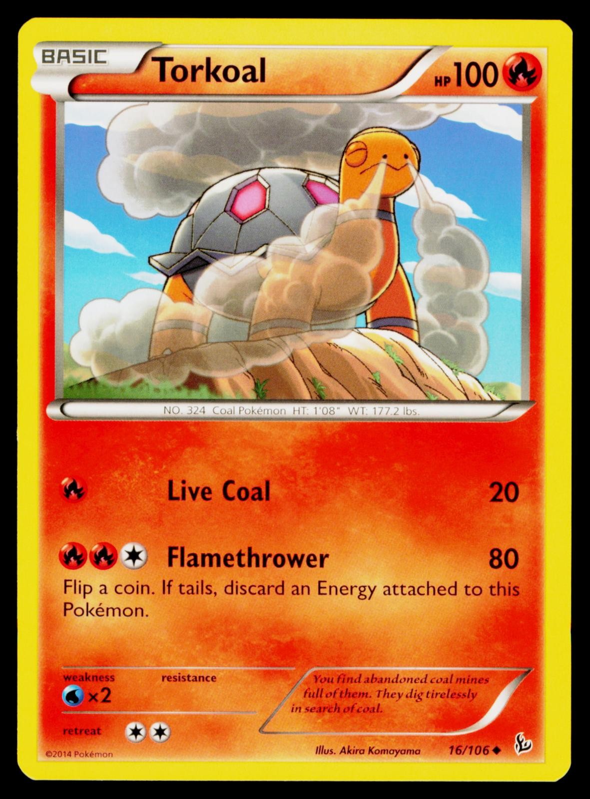 Torkoal - 16/106 NM Uncommon Flashfire Pokemon