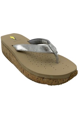 Volatile Women's Neville Thong Wedge Sandal Silver
