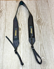 Genuine NIKON CAMERA NECK STRAP AN-DC1 Black / Yellow for DSLR / SLR - 2 logo