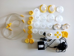 Medela Breast Pump Lot Hoses Motor Cups Bottles Cords Lids Membranes