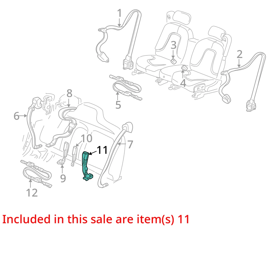 KIT CINTURÓN CADILLAC SEVILLA 1999-2002 R/ASIENTO BKL SI *WH 12457396 - NUEVO OEM Foto 2 de 3