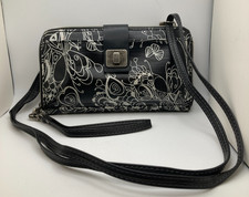 Sakroots Wallet Crossbody Black  Silver