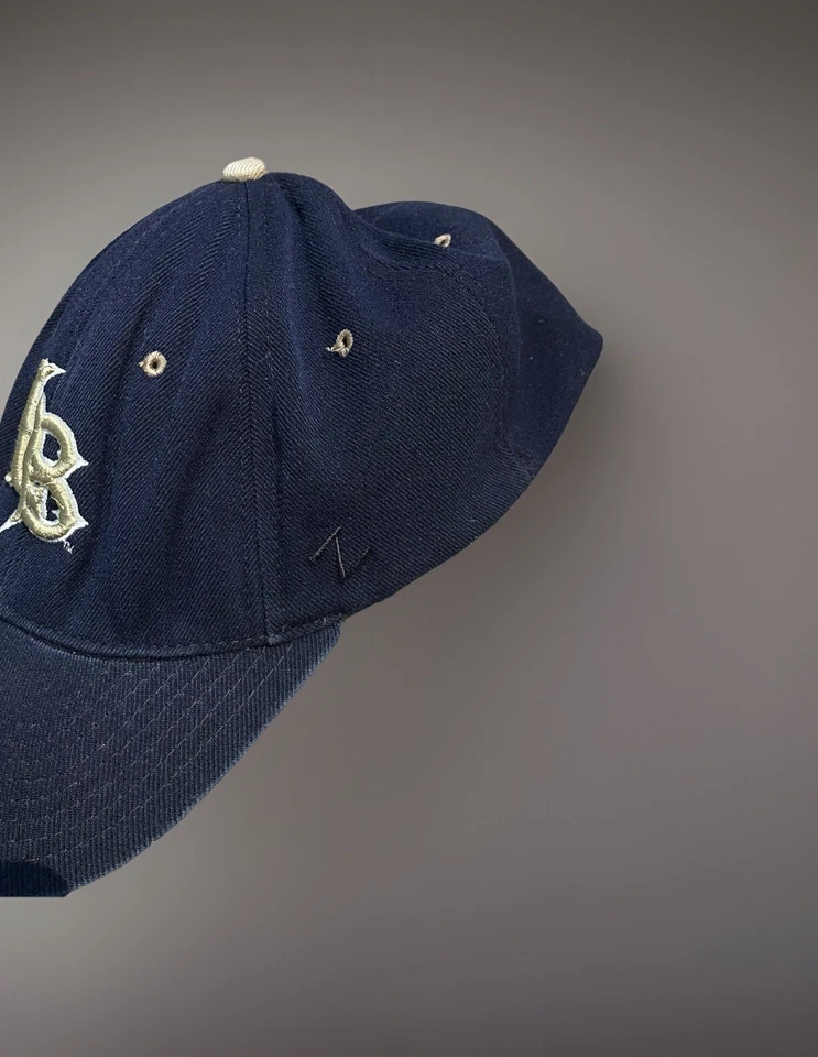 Vtg 2000s NCAA Long Beach University Embroidered Navy Blue and Tan Baseball Cap - Image 3 of 4