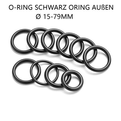 Schwarz Oring Außen Ø 15-79mm NBR 70 Dichtung Dichtring Schnurstärke 5mm O-Ring
