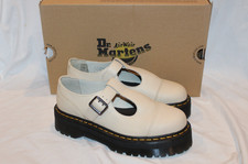 Dr Martens Bethan Pisa Leather Platform Mary Jane Shoes Sz 10 Parchment White